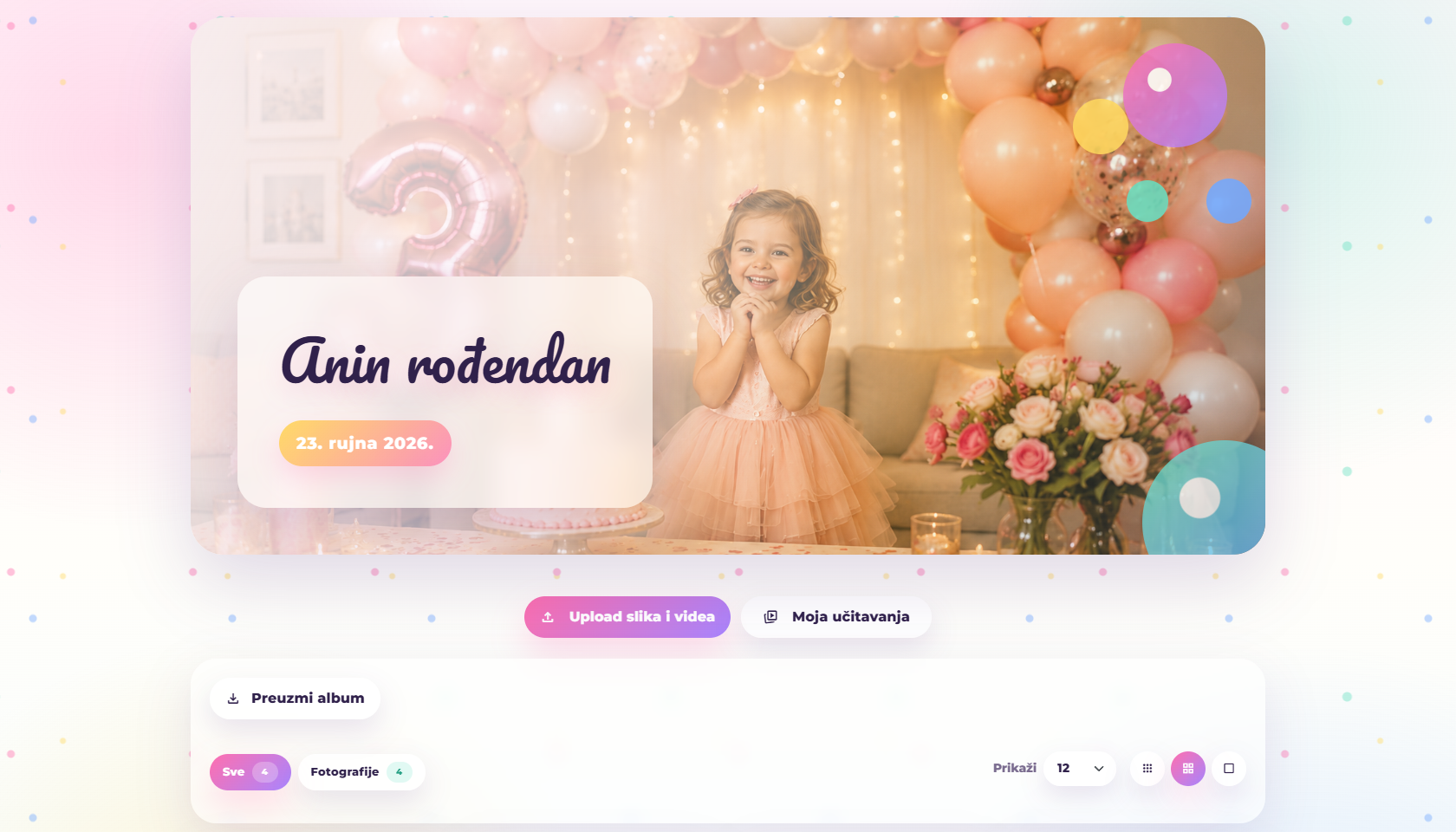 Rođendan predložak Rođendanski za Veseljko QR galeriju